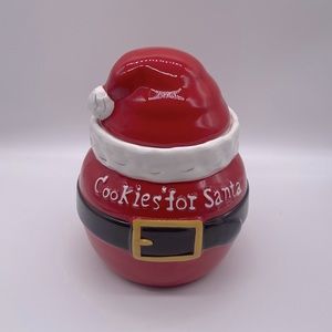 COOKIES FOR SANTA CERAMIC JAR